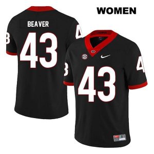 Women's Georgia Bulldogs NCAA #43 Tyler Beaver Nike Stitched Black Legend Authentic College Football Jersey YAC2354DP